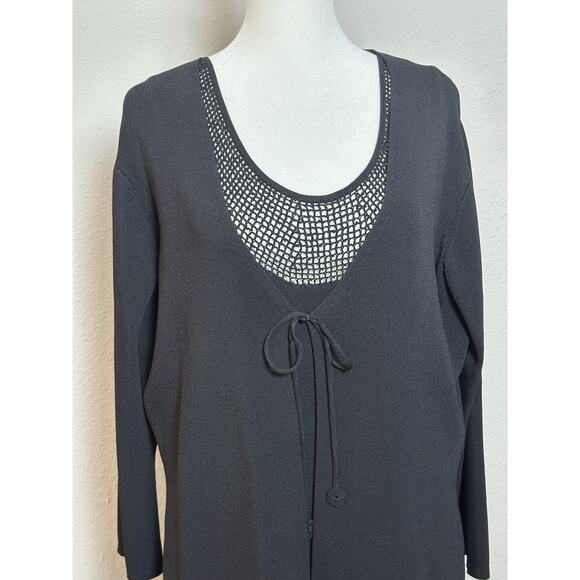 Studio Max Women’s Knit Two-Piece Dress & Sweater Black Size (L) - Picture 15 of 16